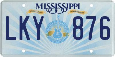 MS license plate LKY876