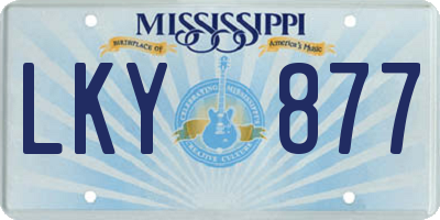 MS license plate LKY877
