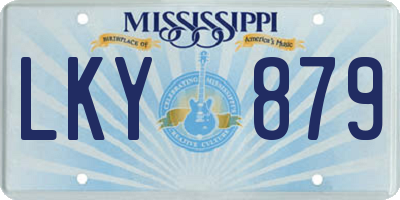 MS license plate LKY879