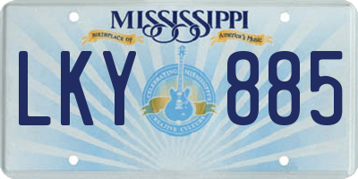 MS license plate LKY885