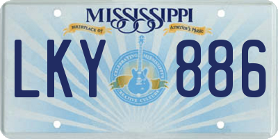 MS license plate LKY886