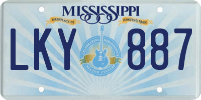 MS license plate LKY887