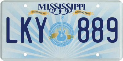 MS license plate LKY889