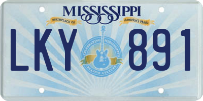 MS license plate LKY891