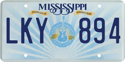 MS license plate LKY894