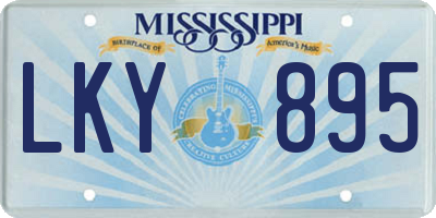 MS license plate LKY895