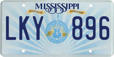 MS license plate LKY896