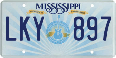 MS license plate LKY897