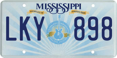 MS license plate LKY898