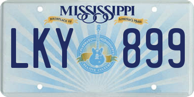 MS license plate LKY899