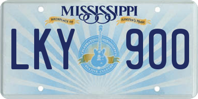 MS license plate LKY900