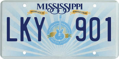 MS license plate LKY901