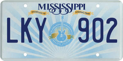 MS license plate LKY902
