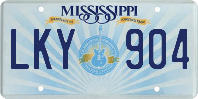 MS license plate LKY904