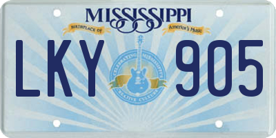 MS license plate LKY905