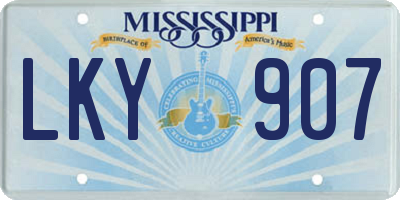 MS license plate LKY907