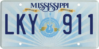 MS license plate LKY911