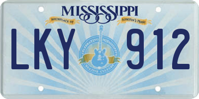 MS license plate LKY912