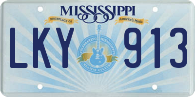 MS license plate LKY913