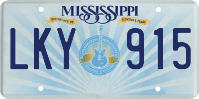 MS license plate LKY915