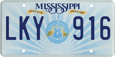 MS license plate LKY916