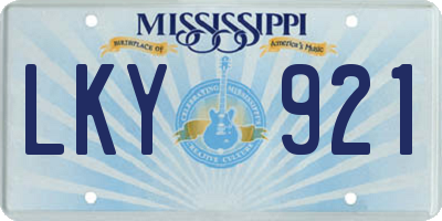 MS license plate LKY921