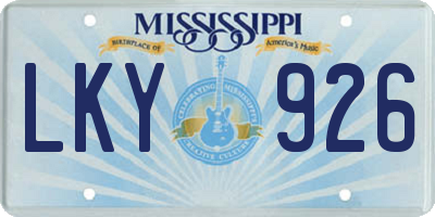 MS license plate LKY926