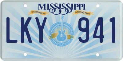 MS license plate LKY941