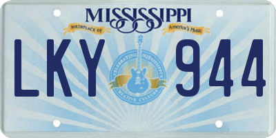 MS license plate LKY944