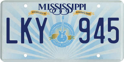 MS license plate LKY945