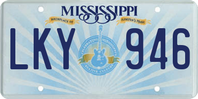 MS license plate LKY946