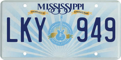 MS license plate LKY949