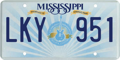 MS license plate LKY951