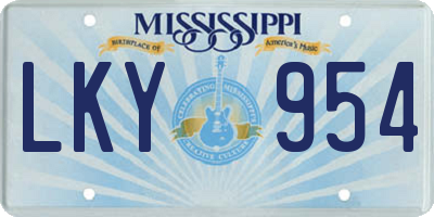 MS license plate LKY954