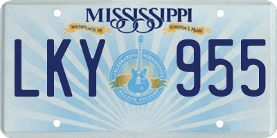 MS license plate LKY955