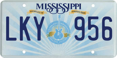MS license plate LKY956