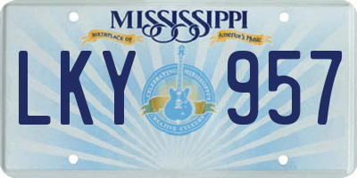 MS license plate LKY957