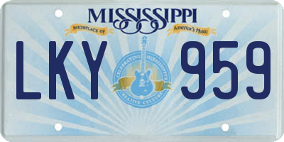 MS license plate LKY959