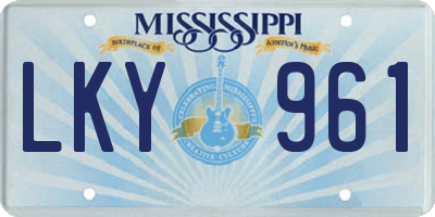 MS license plate LKY961