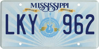 MS license plate LKY962