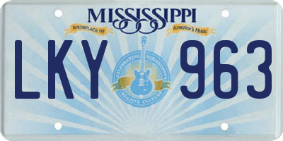 MS license plate LKY963