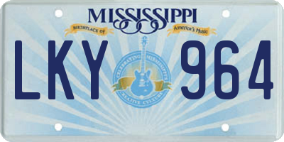 MS license plate LKY964
