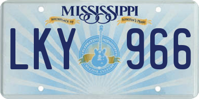 MS license plate LKY966