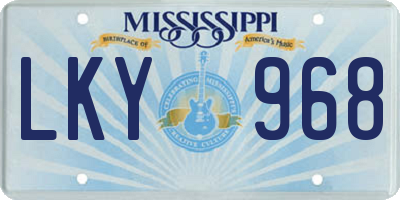 MS license plate LKY968