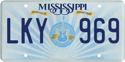 MS license plate LKY969
