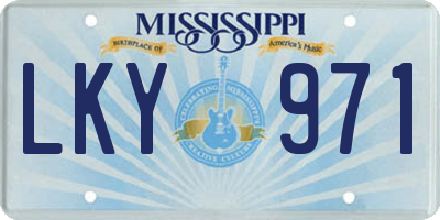 MS license plate LKY971