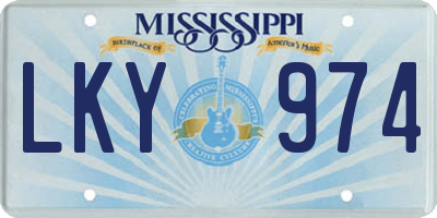 MS license plate LKY974
