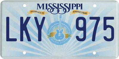 MS license plate LKY975