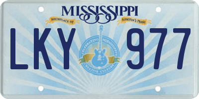 MS license plate LKY977