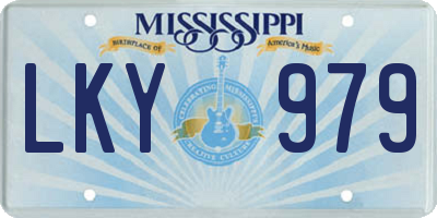 MS license plate LKY979